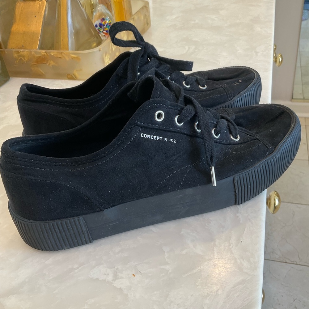 H&M Divided Concept No. 52 black canvas platform lace-up sneakers, Sz 8.5 - Picture 6 of 12